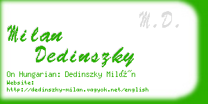 milan dedinszky business card